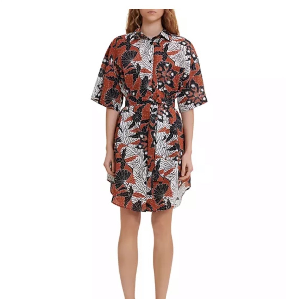 Maje Rodima Floral Print Shirtdress